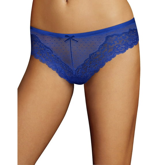 Maidenform Comfort Devotion Mesh and Lace Tanga - Valiant Blue - Size - 9