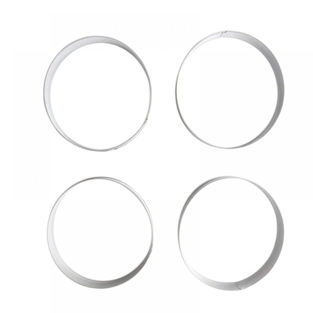 4pcs Cake Ring 4 Inch Adjustable Round Stainless Steel Cake Mousse Mould Ring Bakeware Tools