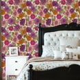 thumbnail image 2 of Peel and Stick Wallpaper Vibrant Floral Purple Pink Orange Flowers Spring Decor Wall Mural 23.6in x 9.8ft Self Adhesive Removable Wall Paper Renter Friendly Wallpaper for Nursery Bedroom Cabinets, 2 of 8