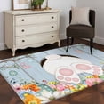 thumbnail image 4 of Easter Area Rug 3x5 Washable Rug Non Slip Spring Watercolor Bunny Eggs Flower Wood Grain Blue Large Area Rug Indoor Floor Carpet for Entryway Bedroom Kitchen Living Room Home Office Dining Room, 4 of 8