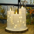 thumbnail image 3 of Velas LED Nimiko Flickering sin llama con cadena de estrellas, 9 unidades, 3 of 6
