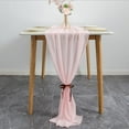 thumbnail image 2 of Banquet Decoration Tables Runner Chiffon Tablecloth Rose Gold Simple Holiday Party Supplies Solid Color Polyester Fabric, 2 of 15