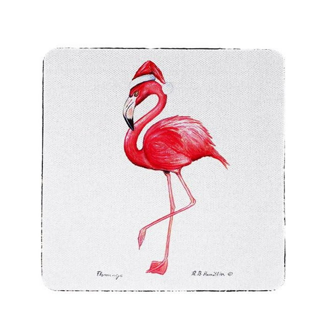 Betsy Drake CT084S Flamant Rose Santa Coaster - Lot de 4
