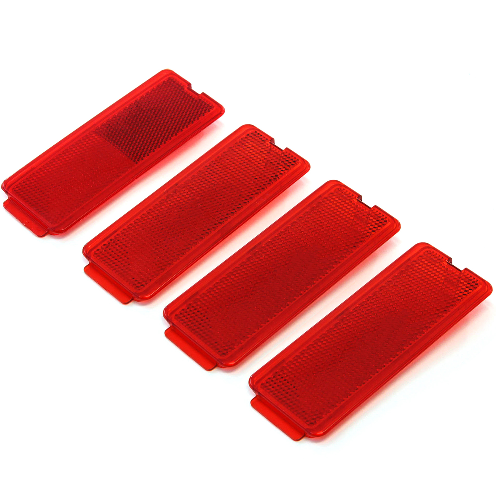 4 Premium Door Reflectors Interior Red Compatible with Ford (19992007