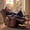 Brown, variant on Vineego Massage Swivel Rocker Recliner with PU Leather Fabric Small Spaces Lounge Chair with Two Cup Holder for Bed Room,PU Brown