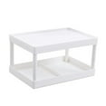 thumbnail image 4 of OULII White Double Layer Makeup Organizer Stand with Premium PP Material for Home Storage, 4 of 8