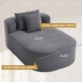 thumbnail image 3 of FFH 67.3" Chaise Lounge Chair Indoor Corduroy Oversized Sleeper Sofa Bed for Living Room Deep Seat Boneless Lounge, Dark Gray, 3 of 10