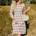 thumbnail image 3 of Strawberry Cow Print Womens Summer Dress Tie Back A Line Flare Dress, 3 of 9