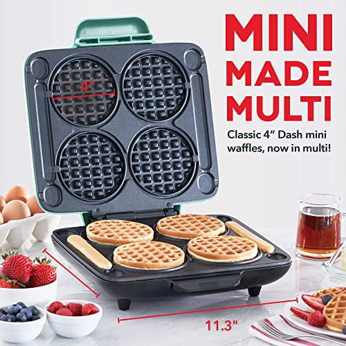 15 Mini Waffle Maker with Detachable Sets - Pancake Maker for Kids - Set  Includes 5 Cars, 5 Animals, and 5 Dinosaurs - Non-stick Easy to Clean