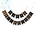 thumbnail image 4 of HAMPPLIES Retirement Vertical Banner 1Set Black Paper Bunting Glitter Letter Printing Flag Set For Retirees, 4 of 8