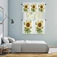 thumbnail image 6 of Summer Flower Kitchen Curtains Valances and Tiers Set of 3 Yellow Sunflowr Leaf Vintage Plant Tier Curtains and Valance with Rod Pocket for Small Windows, 27.5"x36", 6 of 9