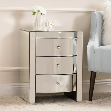 Lilah Mirrored Three Drawer Side Table Canada Lilah Mirrored Three Drawer Side Table, Mirror Night Table Canada