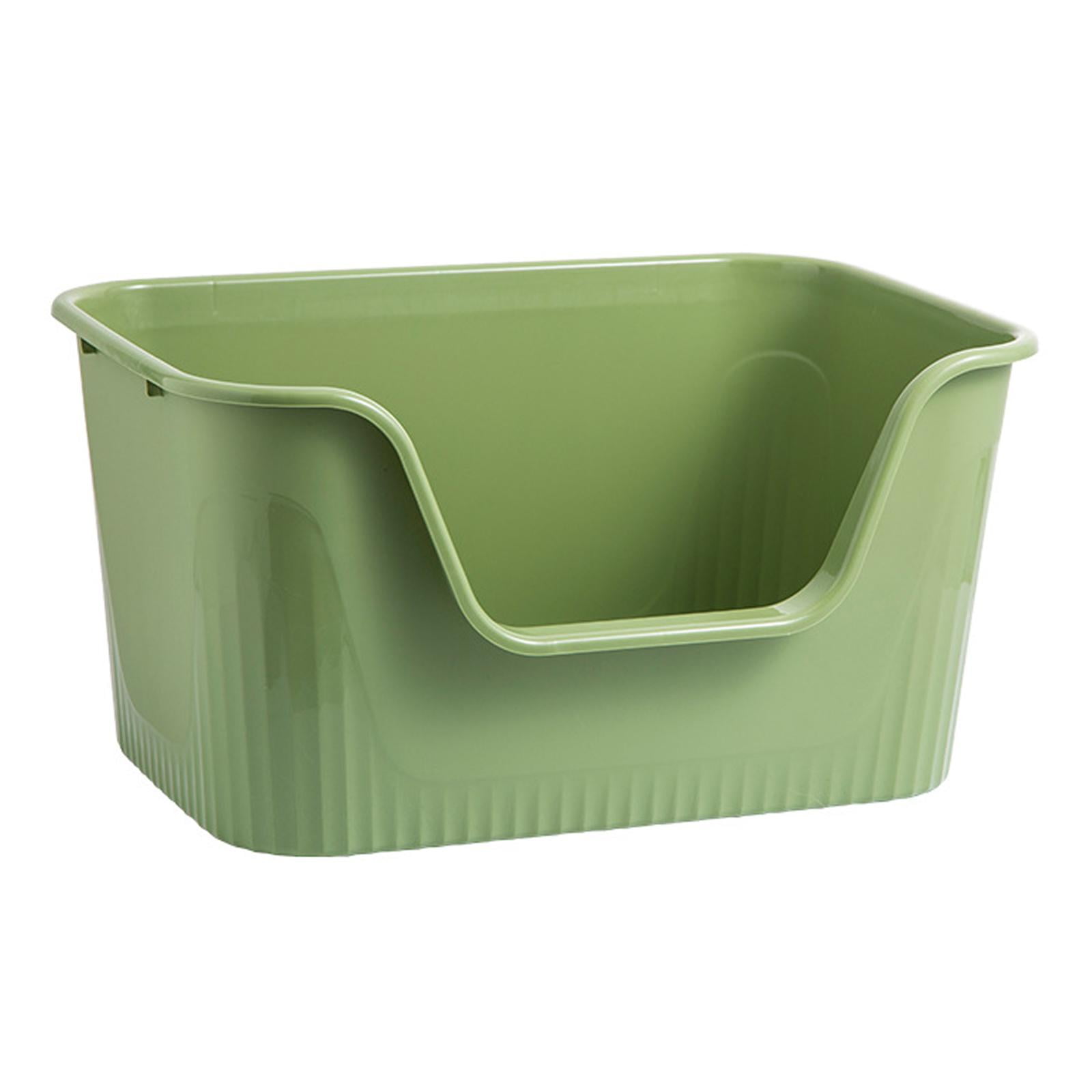 YWMJZEU Open Cats Litter Box Easy Access Cat Litter Container Pet Supplies Easy Cleaning Green S