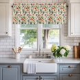 thumbnail image 2 of Floral Window Valance Curtain Vintage Flower Leaves Colorful Rod Pocket Short Curtain for Living Room, Bedroom & Kitchen Window Decor 42x18in, 2 of 8