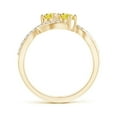 thumbnail image 2 of ANGARA Two Stone Lab Grown Yellow Diamond Split Shank Bypass Ring in 14K Yellow Gold for Women (Size-4.2mm| Clarity-VS) | Anniversary, Jewelry Gift for Women | Lab Grown Yellow Diamond Ring, 2 of 6