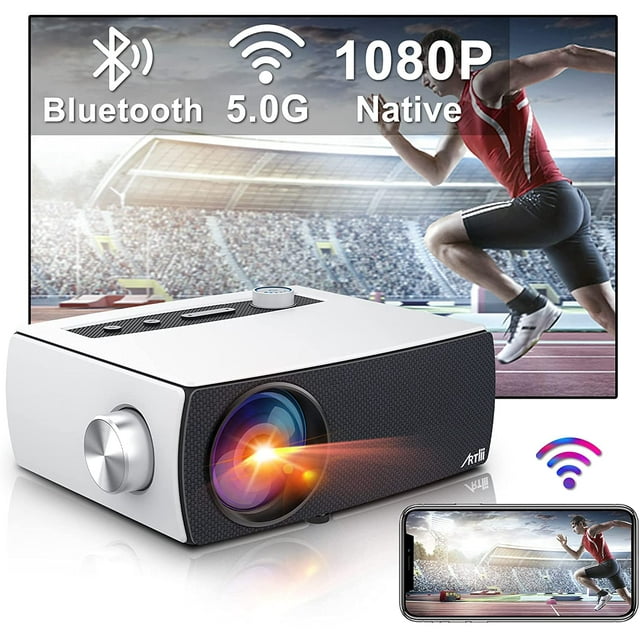 Artlii Enjoy 3 Portable Bluetooth Projector, 5G WiFi, Full HD Native 1080P Projector, 300'' Display, Dolby Supported