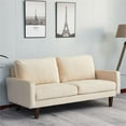 thumbnail image 2 of Pemberly Row Velvet Sofa Modern Couch with Wooden Legs for Living Room-Beige, 2 of 9
