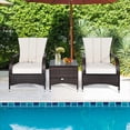 thumbnail image 4 of Gymax 3PCS Patio Rattan Conversation Set Outdoor Furniture Set w/ White Cushions, 4 of 10
