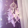 thumbnail image 4 of Atrapasueños luminoso, decoración del dormitorio de las niñas Atrapasueños luminoso hecho a mano Tapiz bohemio de plumas Dormitorios del hogar Decoración de la boda para colgar en la pared, 4 of 5