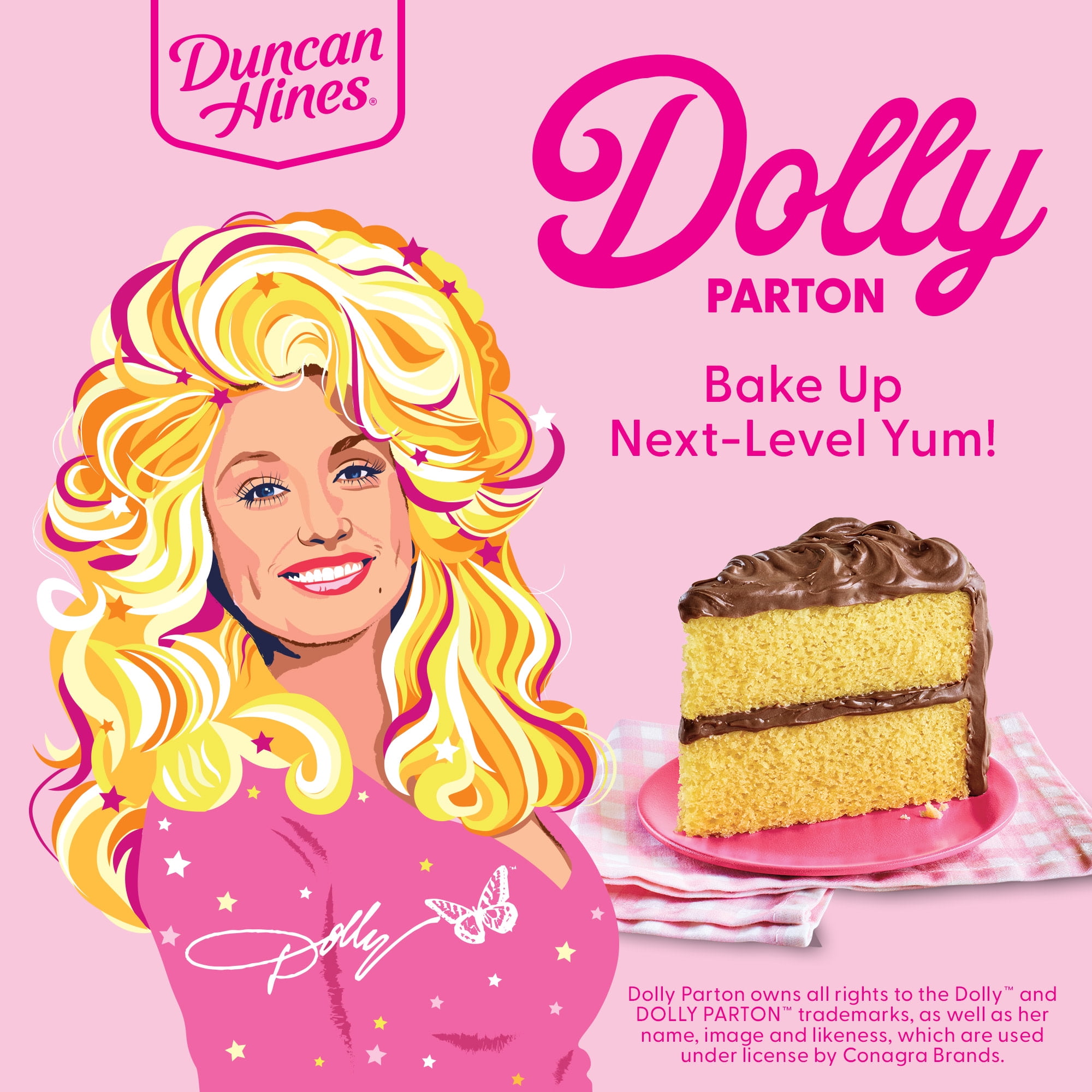 (2 pack) Duncan Hines Dolly Parton's Favorite Yellow Cake Mix, 15.25 oz.