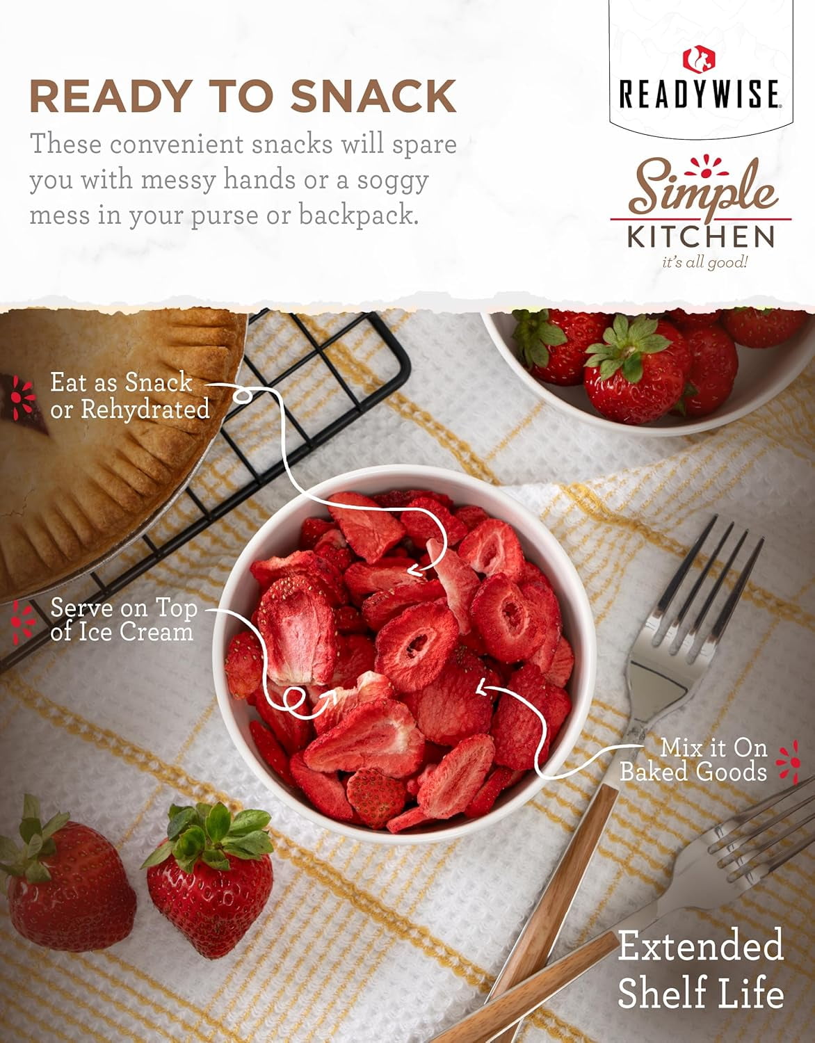 ReadyWise Sliced Strawberries Whole Shelf-Stable 18 Servings
