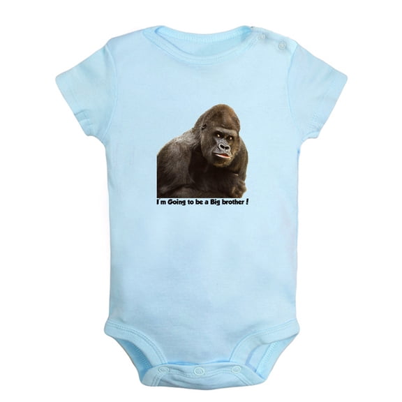 Baby Unisex I'm Going to Be a Big Brother Funny Rompers Newborn Baby Bodysuits Infant Jumpsuits Kids Cotton Animal Gorilla Graphic One-Piece Outfits