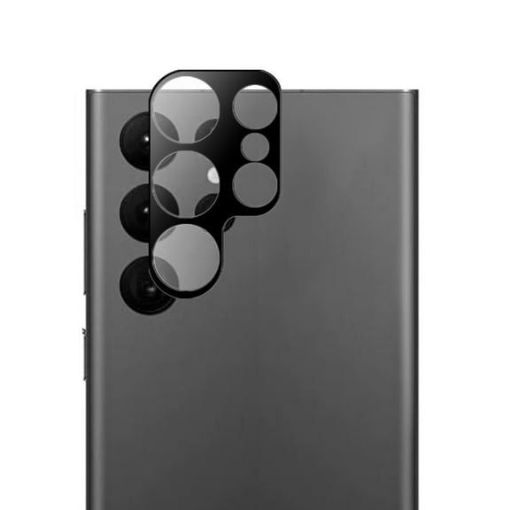 For Samsung Galaxy S22 Ultra Camera Lens Protector Back Tempered Glass Camera [9H Clear Glass] [Case Friendly][Anti-Scratch] One Piece Design Cover [ Black ]
