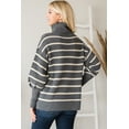 thumbnail image 4 of Heavy Knit Striped Turtle Neck Knit Sweater, 4 of 5