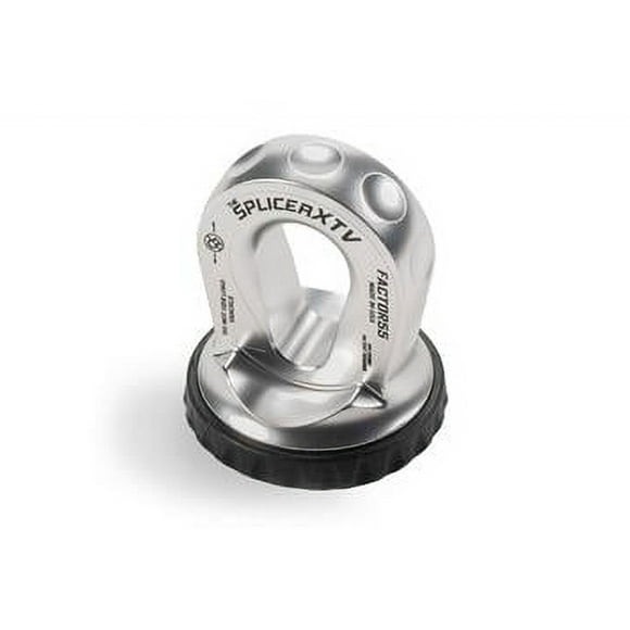Factor 55 Winch Cable Shackle Mount 00355-05 Splicer XTV; Fits Up To 5/16 Inch Diameter Synthetic Winch Ropes; 16000 Pounds Capacity; Silver; Single