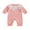 Pink, variant on Rovasas Baby Girl Romper Floral Embroidery Lace Ruffled Long Sleeve Jumpsuit