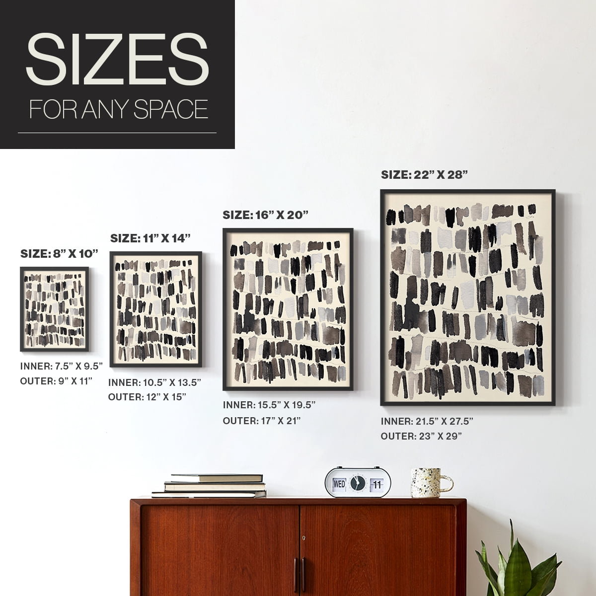 Chalk and Flint IV Framed Print in Black Solid Wood Framed Print No Nail Hanging
