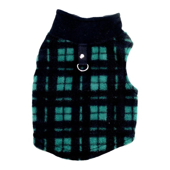 TELOLY Dog Sweater with Leash Hole, Soft Fleece Puppy Coat with High Collar