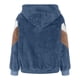 thumbnail image 3 of Pntutb moda mujer Patchwork cremallera invierno alargado felpa manga larga prendas de vestir Pntutb Pntutb-4498, 3 of 4
