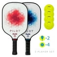 thumbnail image 2 of Franklin Sports Pickleball Paddle and Ball Set - (2) Pilot Fiberglass Pickleball Rackets + (4) X-40 Pickleballs - USA Pickleball (USAPA) Approved - 2 Player Pickleball Paddles + Balls Set, 2 of 12
