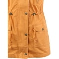 thumbnail image 4 of A2Y Women's Solid Drawstring Waist Military Hoodie Utility Vest Ash Mustard 1XL, 4 of 6