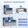 thumbnail image 3 of UDPATIO 3 Piece Patio Set Rocking, Rattan Outdoor Rocking Patio Bistro Set for Backyard, Porch, Balcony, Poolside(Blue), 3 of 9