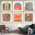 thumbnail image 2 of Pintura en lienzo de caras de sol bohemias, cuadros de pared Vintage abstractos, Retro, cita feliz, impresión cuadrada, póster, sala de estar, decoración del hogar, 2 of 4