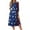 Royal Blue, variant on MGCWSH 4th Of July Dresses for Women Star Stripes Eye-Catching 3/4 Length Sleeve Maxi Dress Round Neck Lightweight Outfits 2025 Blue 2XL