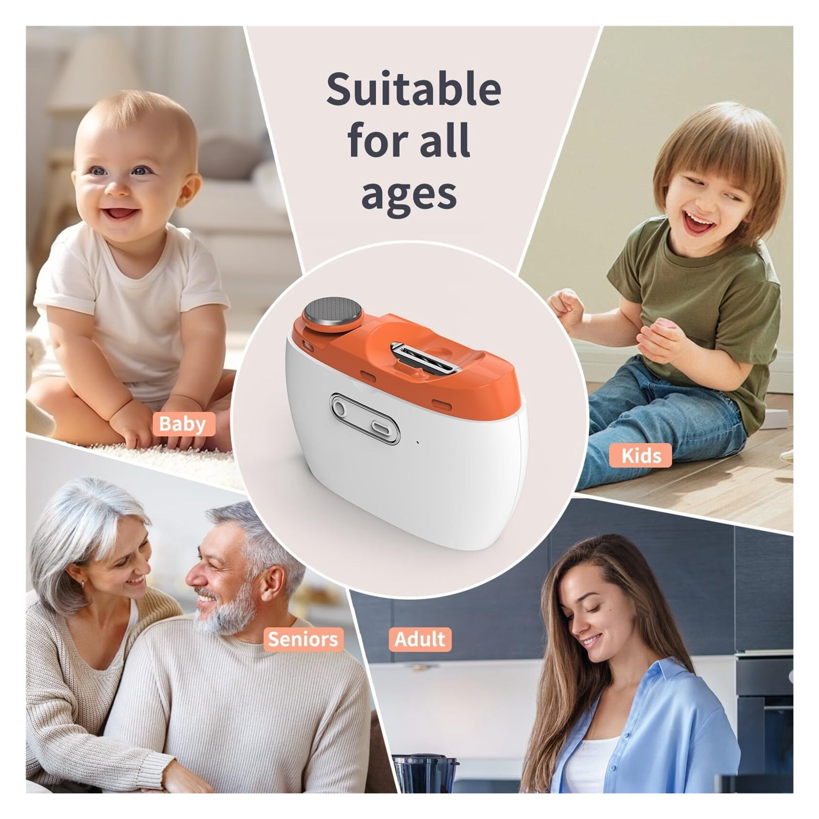 Automatic Nail Clipper, 2 in-1 Electric Nail Clipper and Nail Polisher, Electric Baby Nail Clippers with Light,USB Rechargeable Suitable for Travel, Daily Use