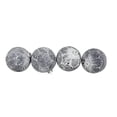 thumbnail image 2 of Northlight Leaf Etched Glass Christmas Ball Ornaments - 4" (100mm) - Gray - 4ct, 2 of 4