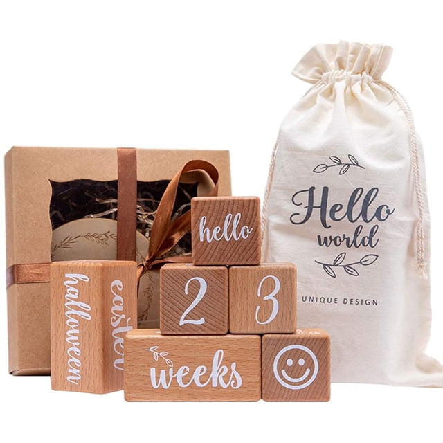 Juego de 6 unidades Promise Babe de Milestone Blocks para bebés de una edad mensual