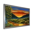 thumbnail image 2 of Designart 'Warm Coloured Sunset Glow Above The Lotus Swamp' Traditional Framed Art Print, 2 of 4