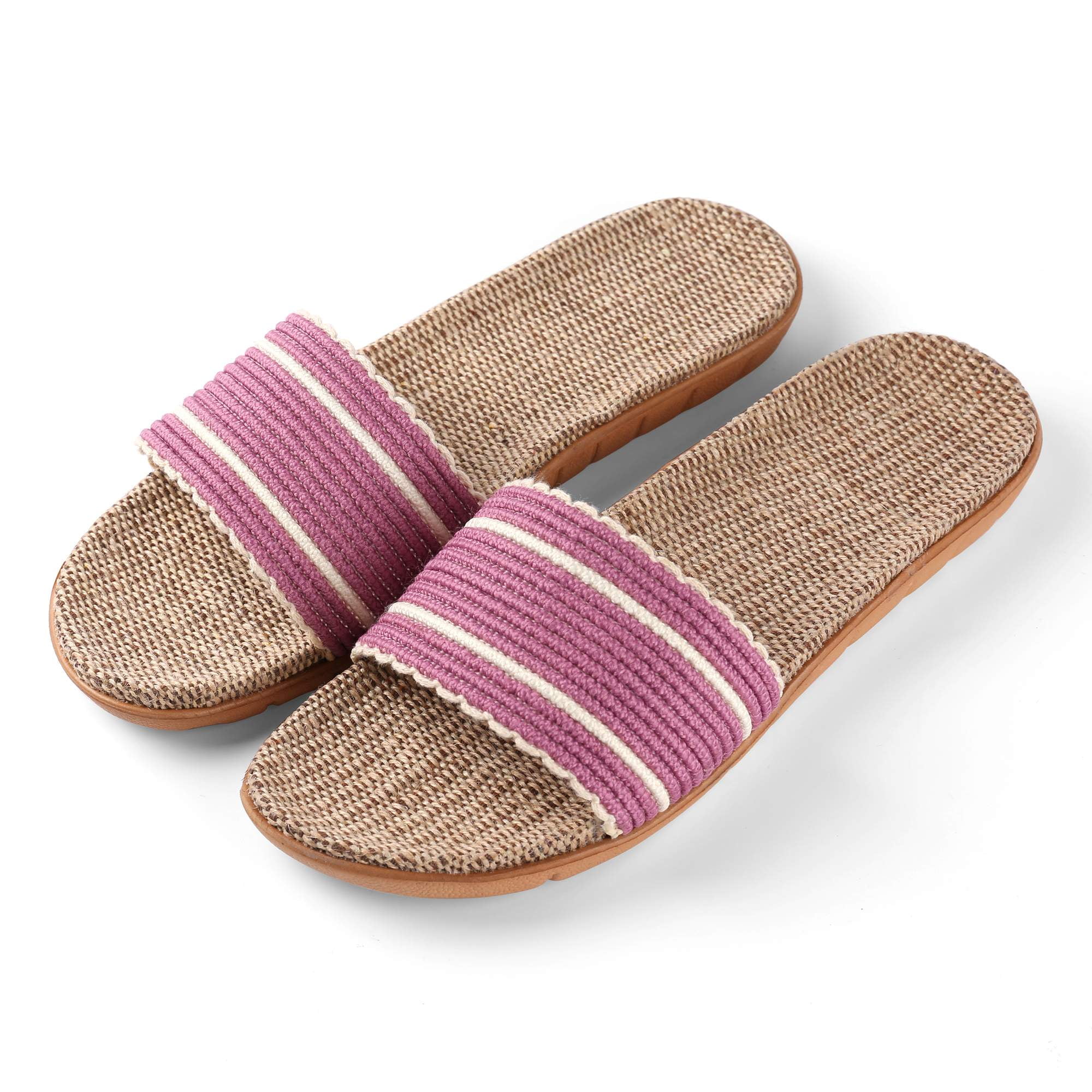 straw slide sandals