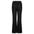 thumbnail image 6 of Womens High Waist PU Leather Pants Slim Flare Bootcut Pants Stretchy Wide Leg Split Front Work Pants Trousers, 6 of 7