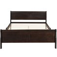 thumbnail image 3 of Wood Platform Bed Frame Sleigh Bed with Headboard, Footboard & Wood Slat Support Espresso - Full, 3 of 5
