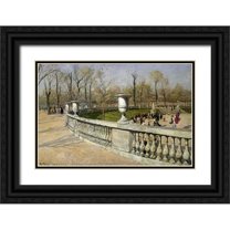 Thaulow, Fritz 14x11 Black Ornate Wood Framed with Double Matting Museum Art Print Titled - Jardin Du Luxembourg