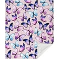 thumbnail image 3 of Butterfly Blanket Beautiful Butterfly Throw Blanket Ultra Soft Flannel Butterflies Blanket Gifts for Kids Adults 50"X40", 3 of 6