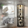 thumbnail image 5 of CKEASEAN Curio Cabinet with Light Bulb, 70"H Corner Glass Display Cabinet with Tempered Glass Door and Adjustable Shelves, 5 of 10
