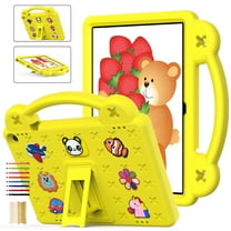 Kids Friendly Portable Tablet Case for Walmart Onn 10.1" 3rd Gen 2022 Release (Model:100071485) Case, EVA Foam Cute Pattern with Kickstand Cute Cartoon Shockproof PC Case - Yellow