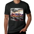 thumbnail image 2 of Wuche  Mountain Range Sunset Desert Cactus Scenery, Designed Shirt, Art Display, T-shirt Lover Gift Casual Breathable Men's, Women's, Boys', Girls', Children's Black, 2 of 4